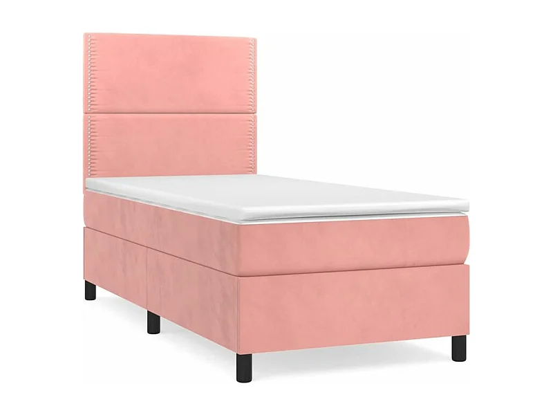 Sommier à lattes de lit avec matelas Rose 90x200 Velours