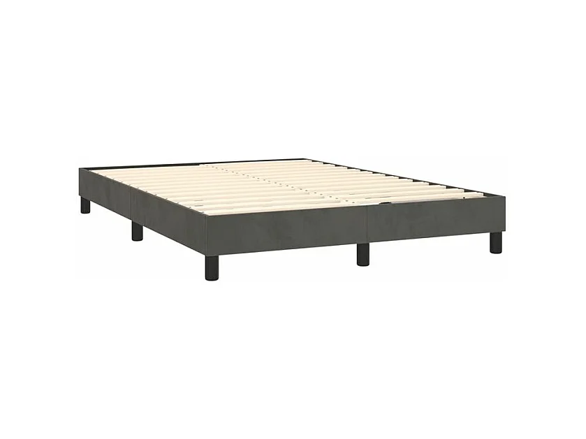 Sommier à lattes de lit et matelas Gris foncé 140x200 Velours