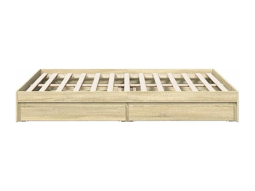 Cadre de lit à tiroirs chêne sonoma 160x200 bois d'ingénierie