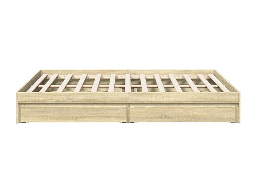 Cadre de lit à tiroirs chêne sonoma 160x200 bois d'ingénierie