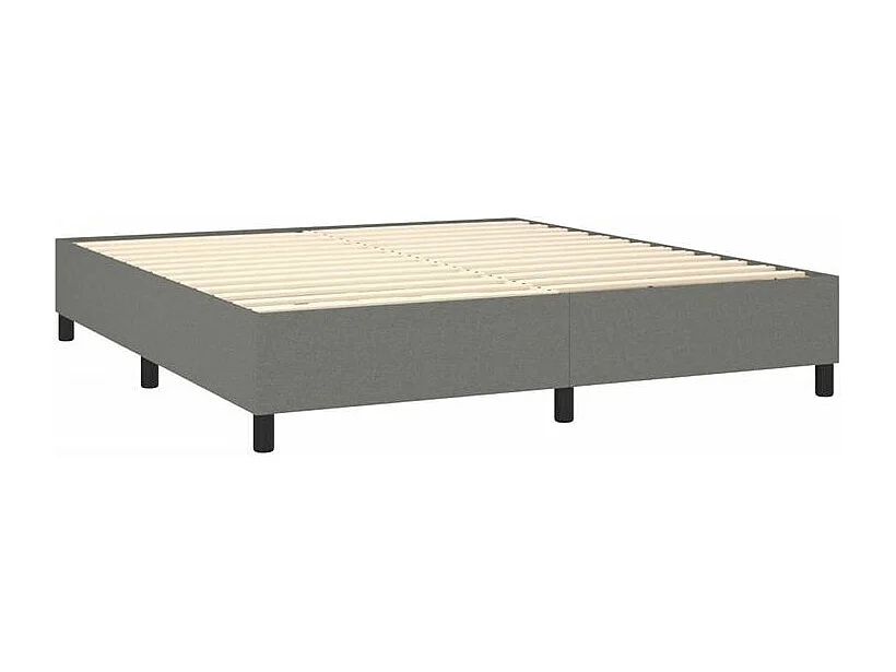 Sommier à lattes de lit avec matelas Gris foncé 180x200 Tissu