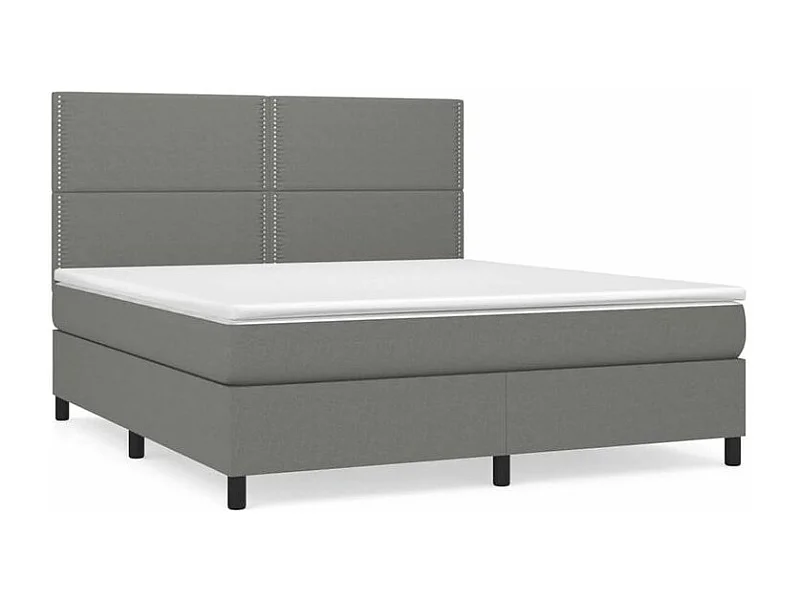 Sommier à lattes de lit avec matelas Gris foncé 180x200 Tissu