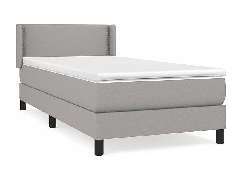 Sommier à lattes de lit avec matelas Gris clair 100x200 Tissu