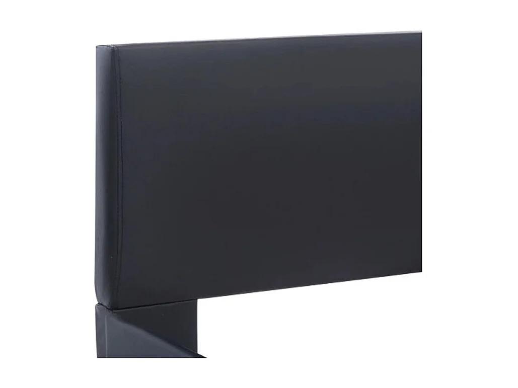 Lit adulte simili cuir noir Findra 140x200