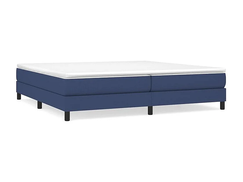 Sommier à lattes de lit avec matelas Bleu 200x200 Tissu