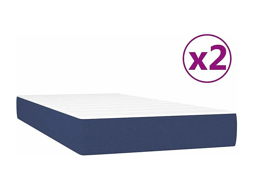Sommier à lattes de lit avec matelas Bleu 200x200 Tissu