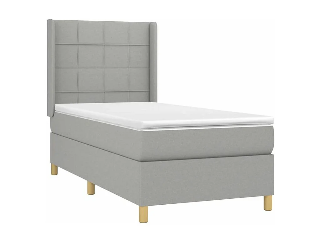 Sommier à lattes de lit matelas LED Gris clair 100x200 Tissu
