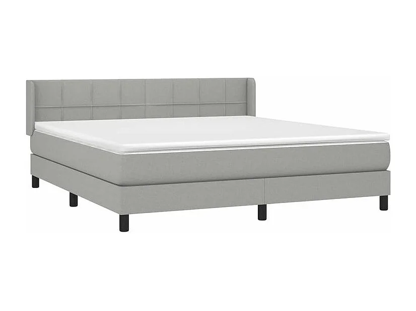 Sommier à lattes de lit avec matelas Gris clair 160x200 Tissu