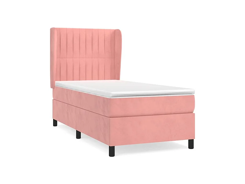 Sommier à lattes de lit avec matelas Rose 90x200 Velours