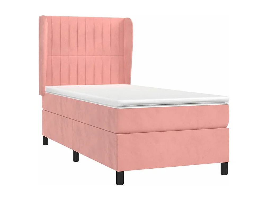 Sommier à lattes de lit avec matelas Rose 90x200 Velours