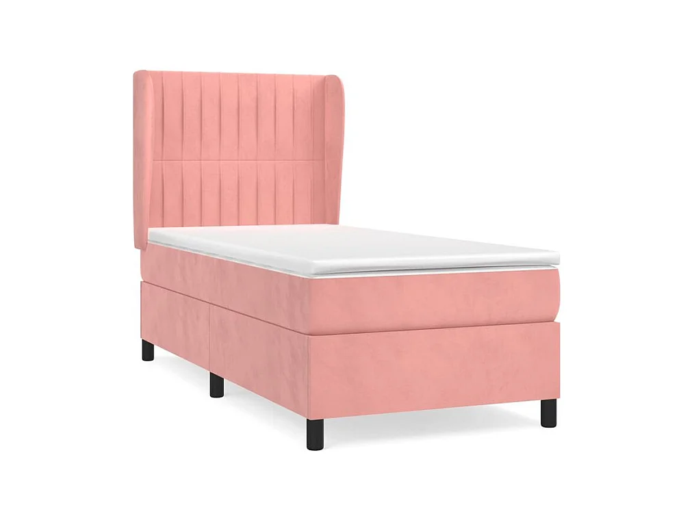 Sommier à lattes de lit avec matelas Rose 90x200 Velours