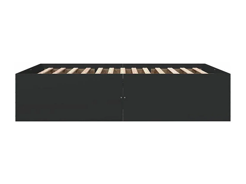 Cadre de lit noir 150x200 bois d'ingénierie