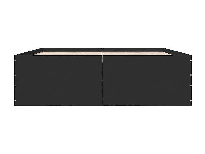 Cadre de lit noir 150x200 bois d'ingénierie