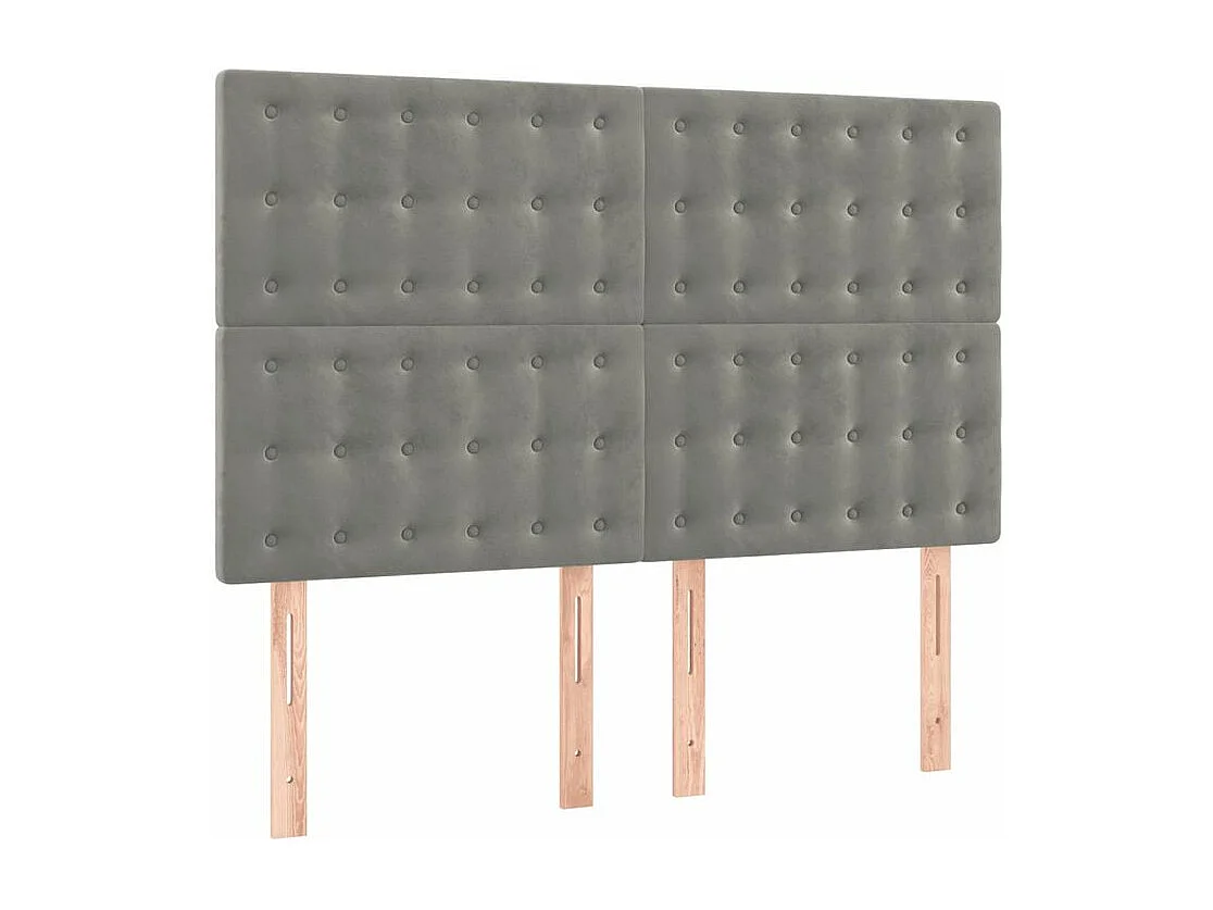 Sommier à lattes de lit et matelas Gris clair 140x200 Velours