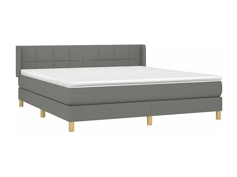 Sommier à lattes de lit avec matelas Gris foncé 160x200 Tissu