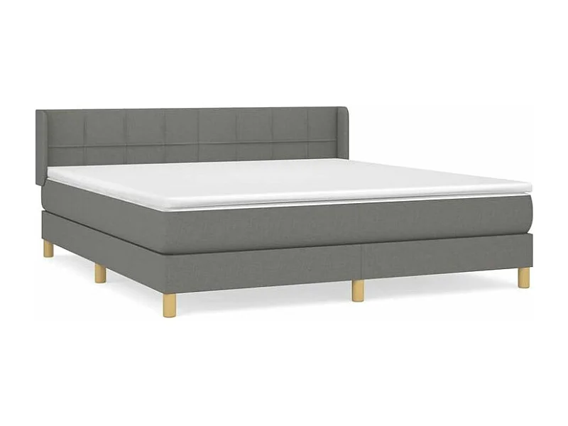 Sommier à lattes de lit avec matelas Gris foncé 160x200 Tissu