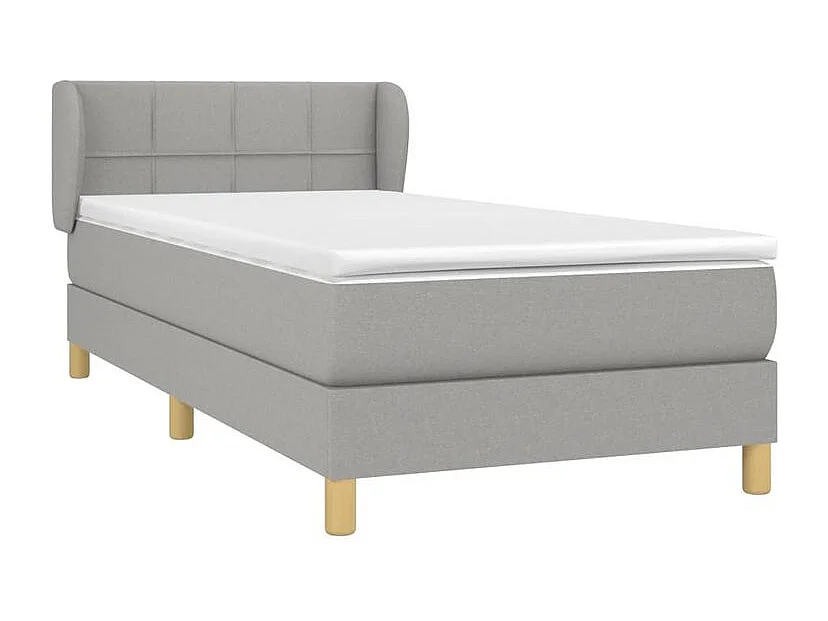 Sommier à lattes de lit avec matelas Gris clair 100x200 Tissu