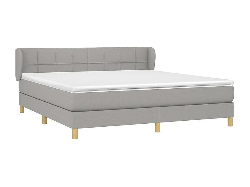 Sommier à lattes de lit avec matelas Gris clair 180x200 Tissu