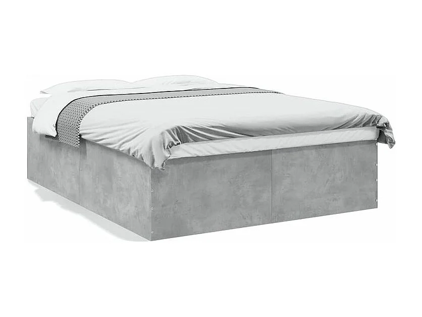 Cadre de lit gris béton 150x200 bois d'ingénierie