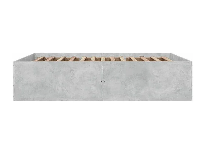 Cadre de lit gris béton 150x200 bois d'ingénierie