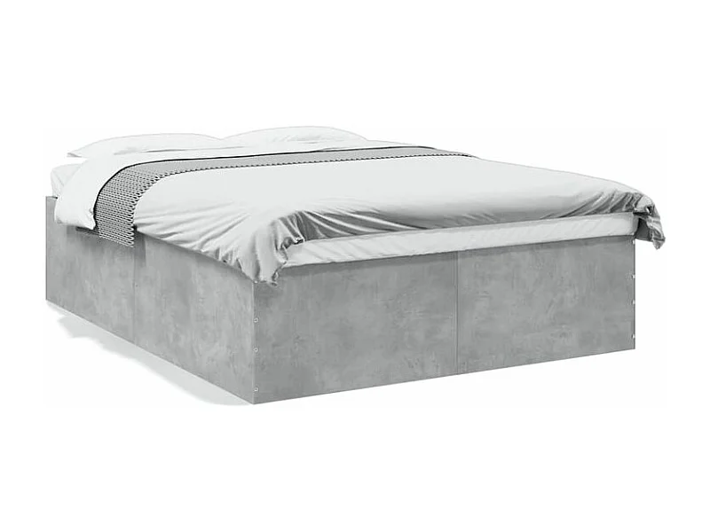 Cadre de lit gris béton 150x200 bois d'ingénierie