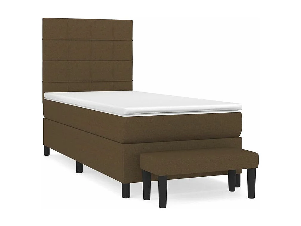 Sommier à lattes de lit avec matelas Marron foncé 90x190
