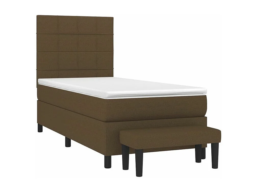 Sommier à lattes de lit avec matelas Marron foncé 90x190