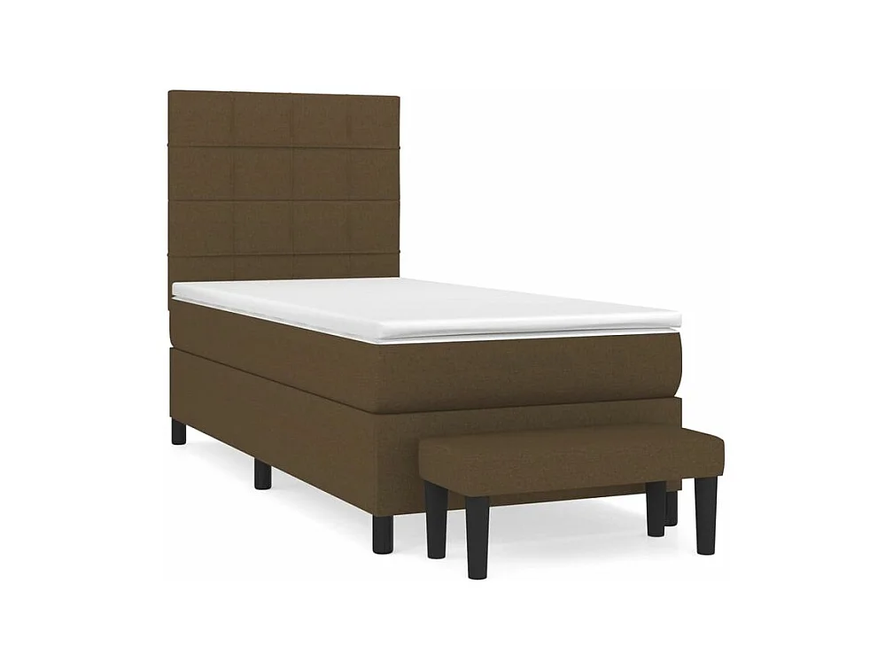 Sommier à lattes de lit avec matelas Marron foncé 90x190