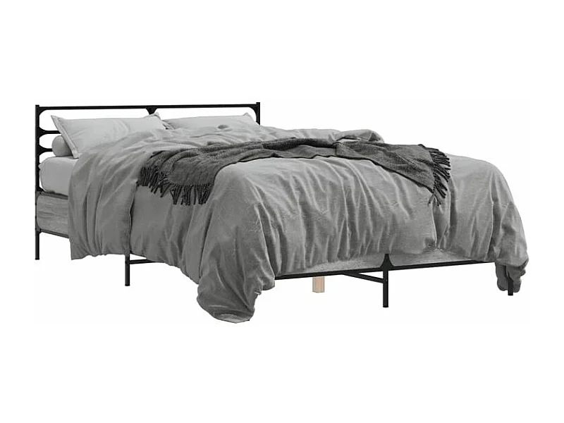 Cadre de lit sonoma gris 120x200 bois d'ingénierie et métal