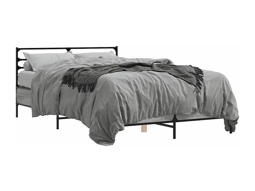 Cadre de lit sonoma gris 120x200 bois d'ingénierie et métal