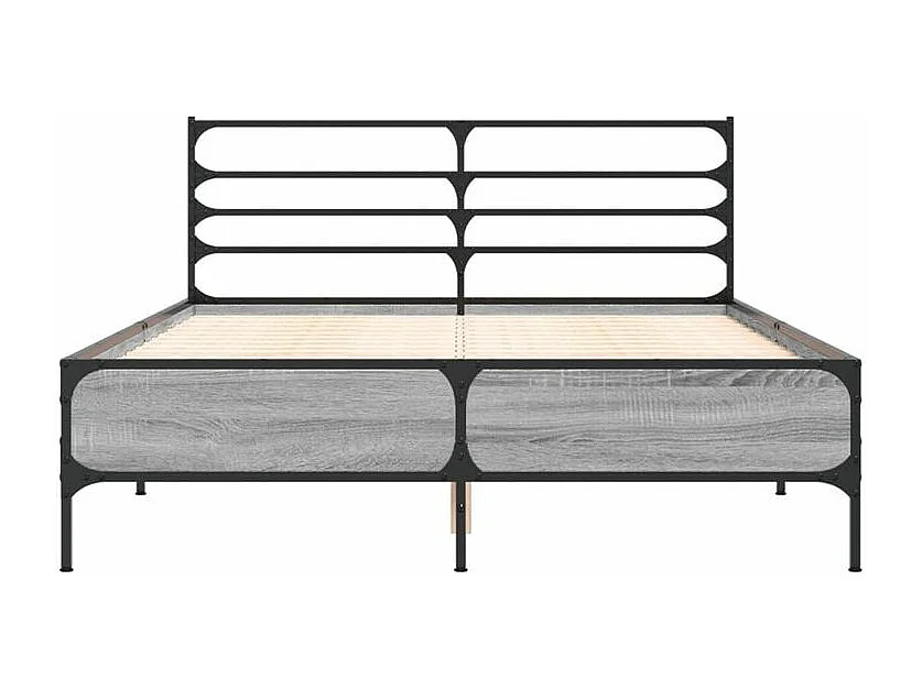 Cadre de lit sonoma gris 120x200 bois d'ingénierie et métal
