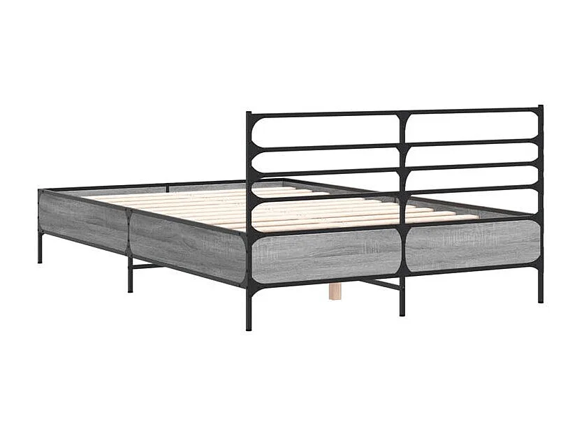 Cadre de lit sonoma gris 120x200 bois d'ingénierie et métal
