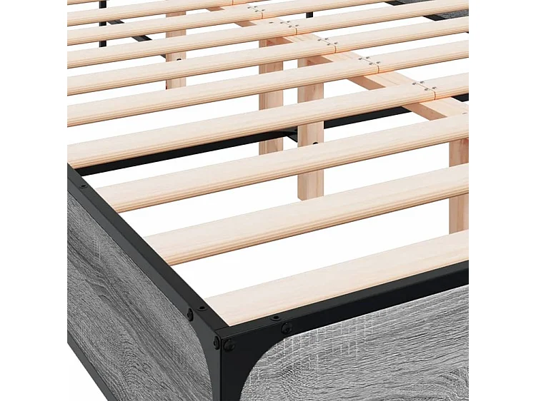 Cadre de lit sonoma gris 120x200 bois d'ingénierie et métal