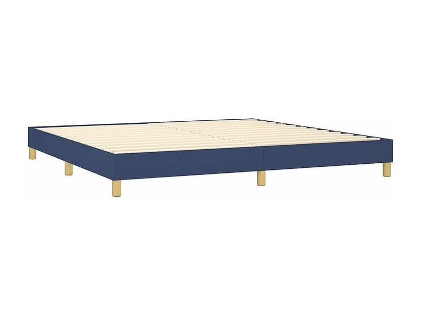 Sommier à lattes de lit et matelas et LED Bleu 200x200 Tissu