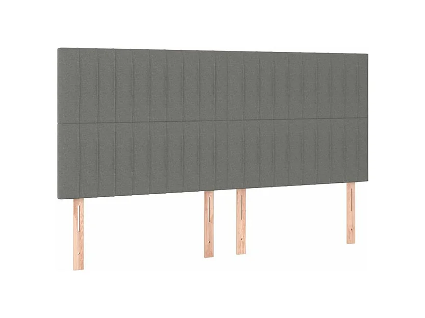 Sommier à lattes de lit avec matelas Gris foncé 200x200 Tissu