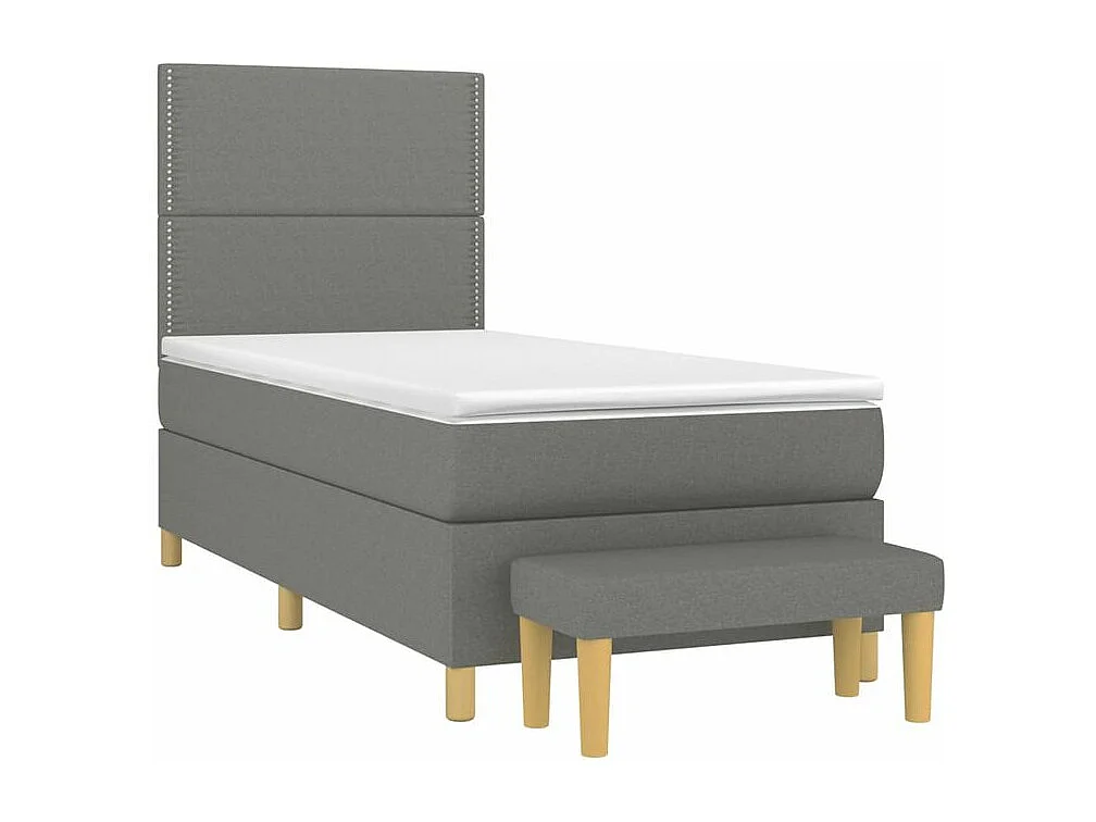 Sommier à lattes de lit avec matelas Gris foncé 80x200 Tissu