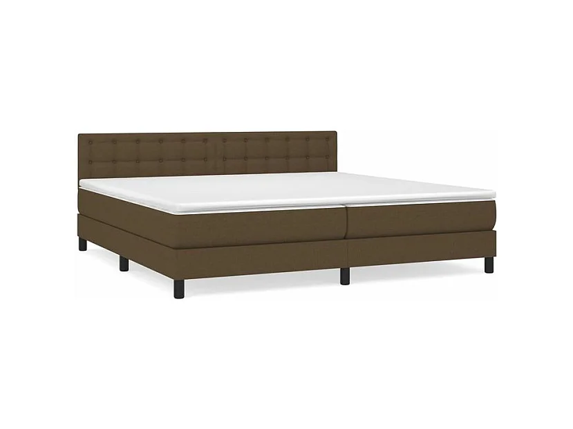 Sommier à lattes de lit avec matelas Marron foncé 200x200