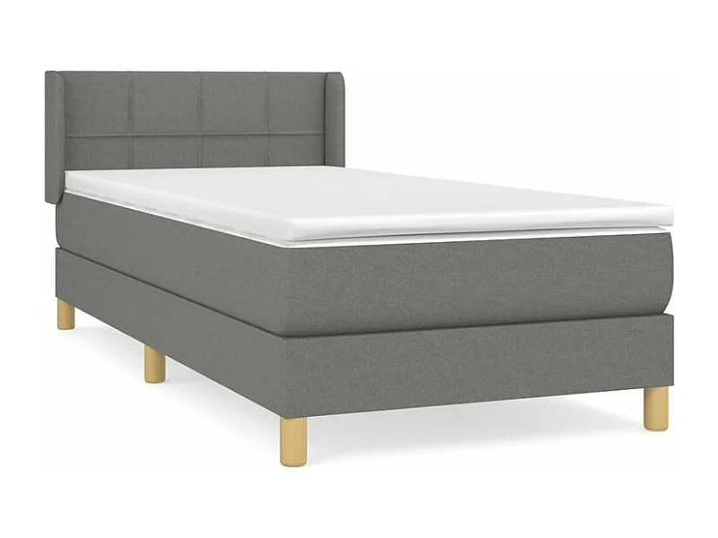 Sommier à lattes de lit avec matelas Gris foncé 80x200 Tissu