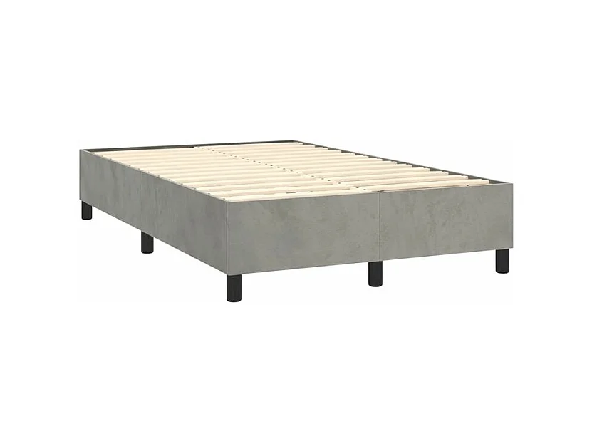 Sommier à lattes de lit matelas et LED Gris clair 120x200