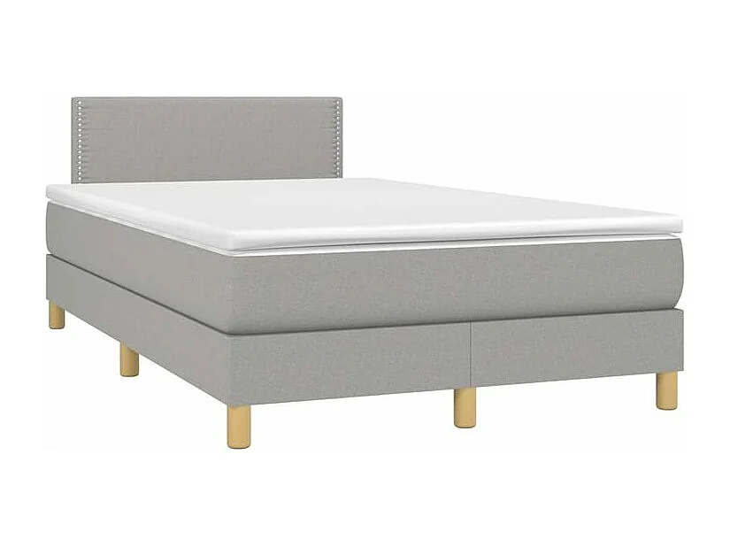 Sommier à lattes de lit matelas LED Gris clair 120x200 Tissu