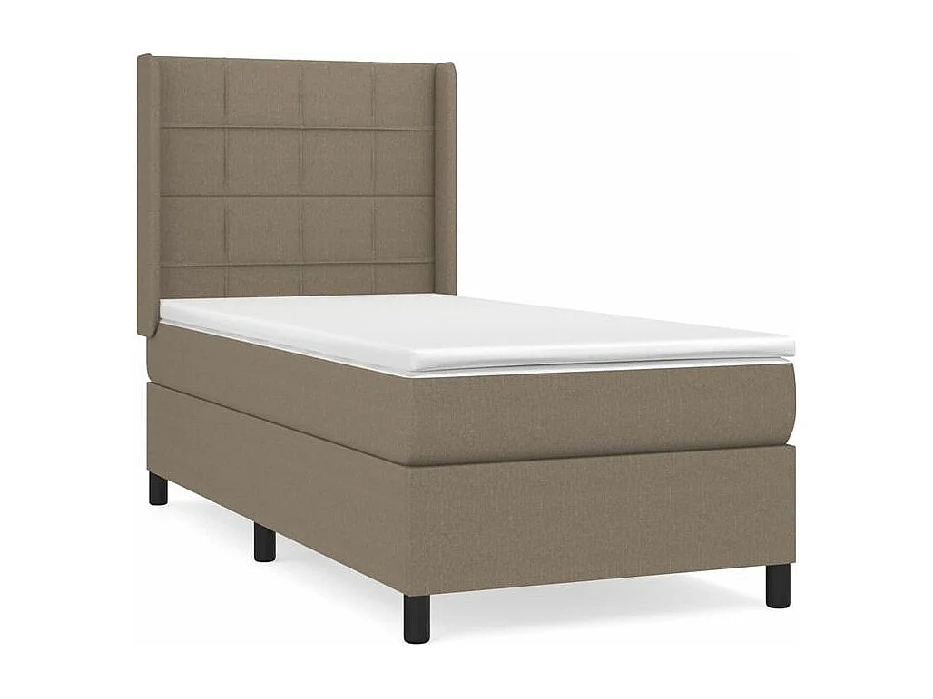 Sommier à lattes de lit avec matelas Taupe 80x200 Tissu
