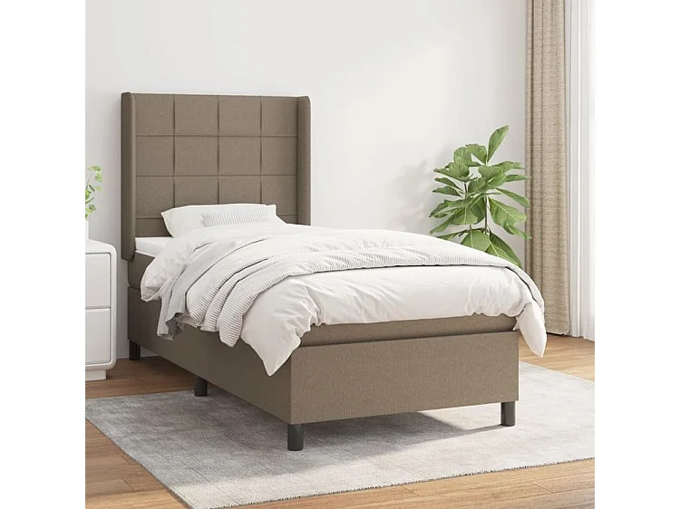 Sommier à lattes de lit avec matelas Taupe 80x200 Tissu