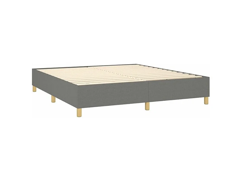 Sommier à lattes de lit avec matelas Gris foncé 180x200 Tissu