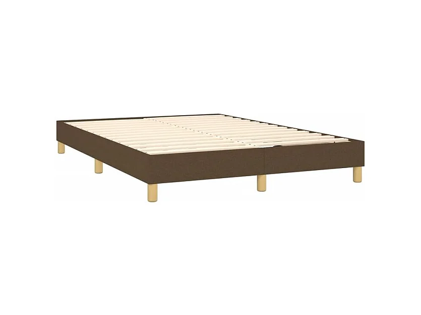 Sommier à lattes de lit matelas et LED Marron foncé 140x200