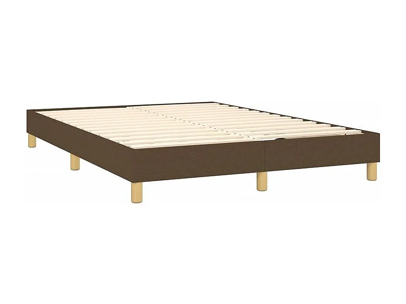 Sommier à lattes de lit matelas et LED Marron foncé 140x200