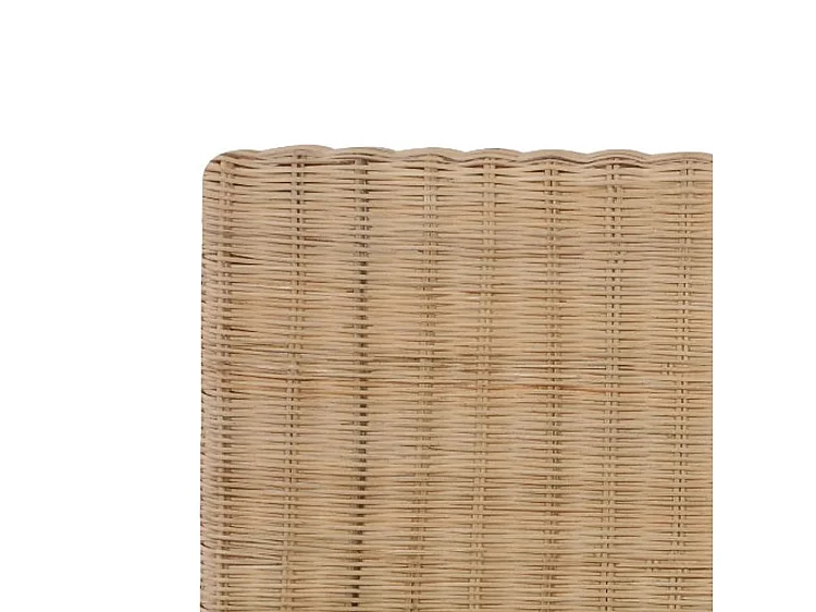 Lit adulte rotin clair et bois d'acajou Patsie 140x200