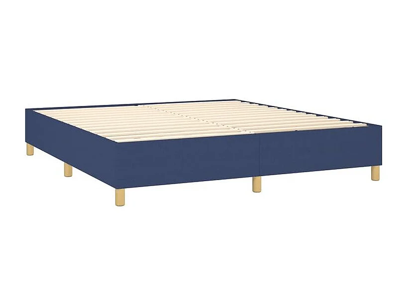 Sommier à lattes de lit matelas et LED Bleu 180x200 Tissu