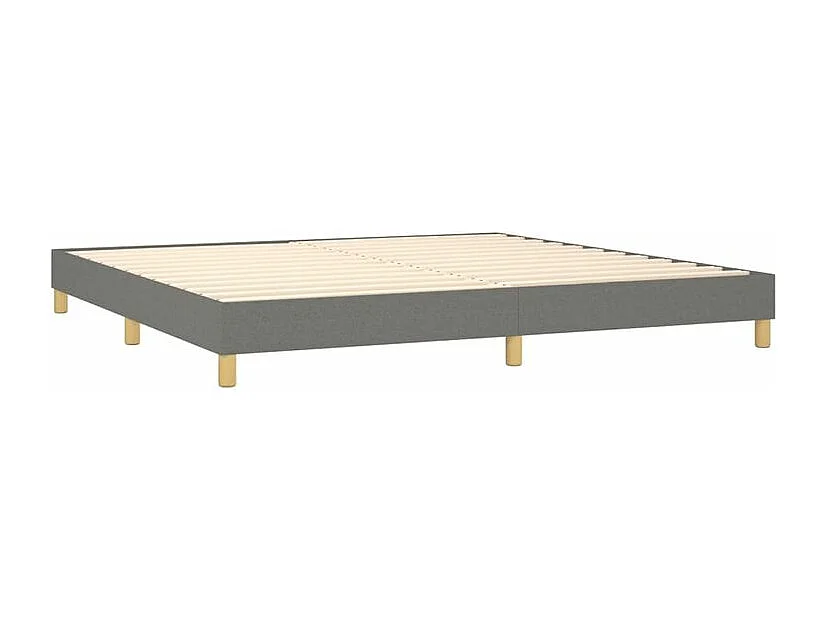 Sommier à lattes de lit avec matelas Gris foncé 200x200 Tissu