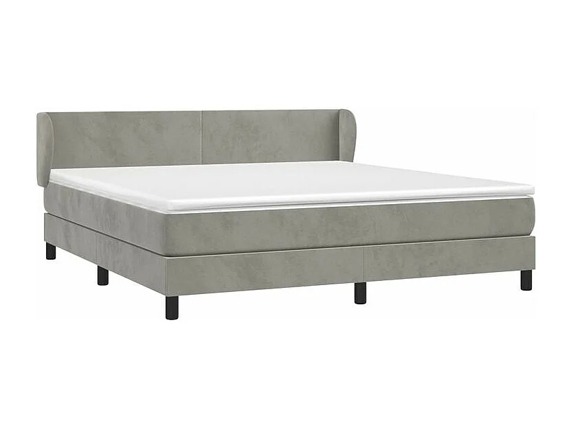 Sommier à lattes de lit et matelas Gris clair 160x200 Velours