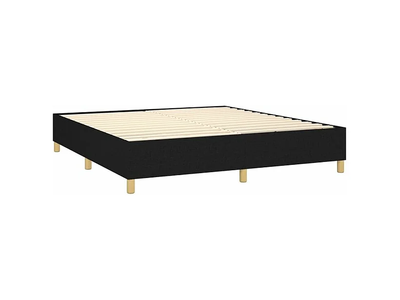 Sommier à lattes de lit avec matelas Noir 180x200 Tissu